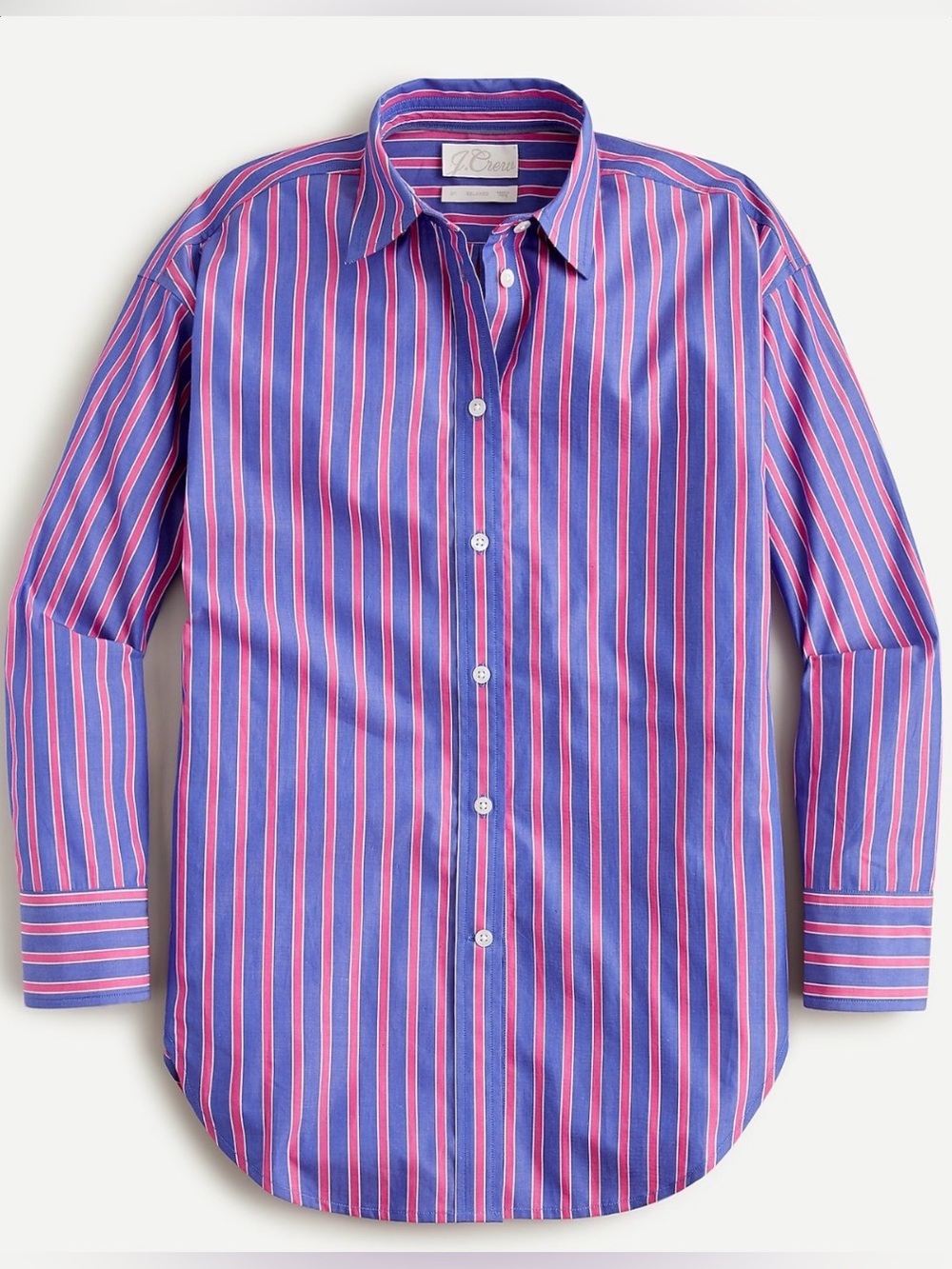 J. Crew Relaxed-fit Crisp Cotton Poplin Shirt in Blue Stripe for women
